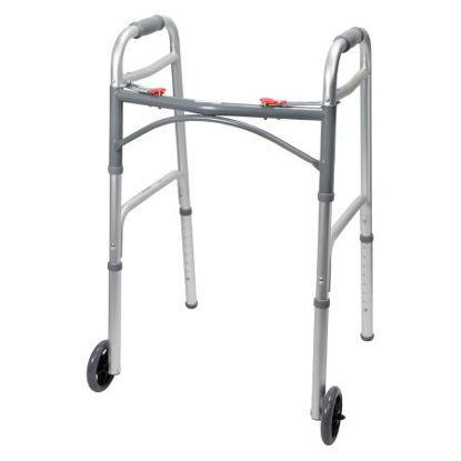 Picture of Folding Walker Adjustable Height McKesson Aluminum Frame 350 lbs. Weight Capacity 32 to 39 Inch Height146-10210-4