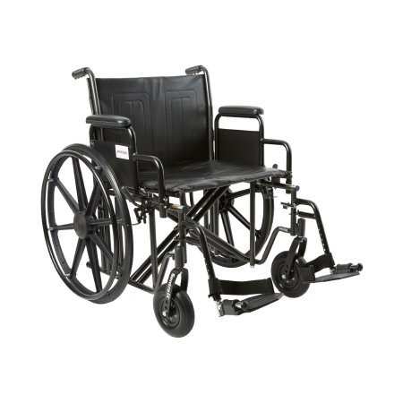 Picture of Wheelchair McKesson Dual Axle Desk Length Arm Removable Padded Arm Style Swing-Away Footrest Black Upholstery 22 Inch Seat Width 450 lbs. Weight Capacity146-STD22ECDDA-SF