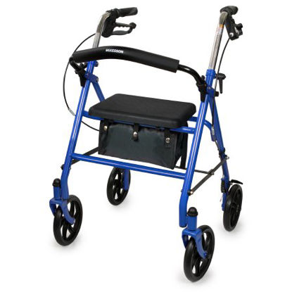 Picture of 4 Wheel Rollator McKesson Blue Folding Steel Frame146-10257BL-1
