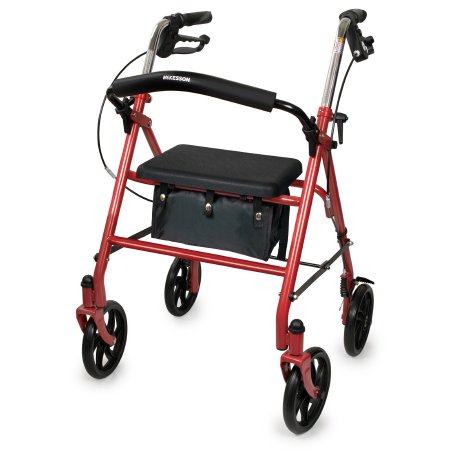 Picture of 4 Wheel Rollator McKesson Red Folding Steel Frame146-10257RD-1