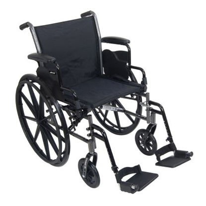 Picture of Lightweight Wheelchair McKesson Dual Axle Desk Length Arm Flip Back / Removable Padded Arm Style Swing-Away Footrest Black Upholstery 18 Inch Seat Width 300 lbs. Weight Capacity146-K318DDA-SF