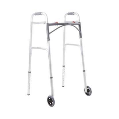 Picture of Folding Walker Adjustable Height McKesson Aluminum Frame 350 lbs. Weight Capacity 32 to 39 Inch Height146-10210-1