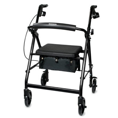 Picture of 4 Wheel Rollator McKesson Black Folding Aluminum Frame146-R726BK