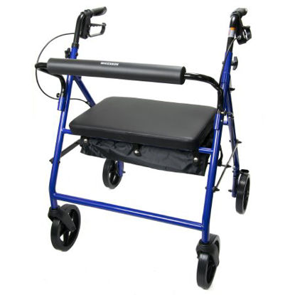 Picture of Bariatric 4 Wheel Rollator McKesson Blue Folding Steel Frame146-10216BL-1