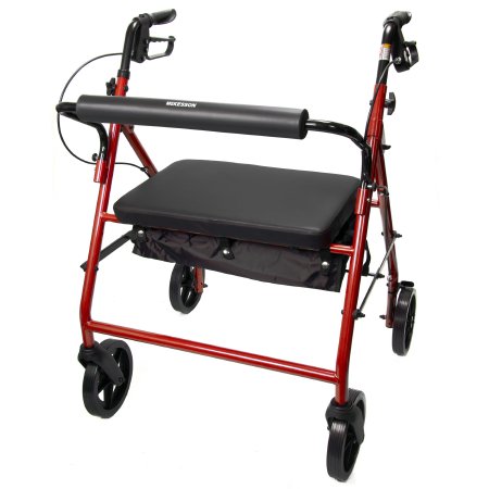 Picture of Bariatric 4 Wheel Rollator McKesson Red Folding Steel Frame146-10216RD-1