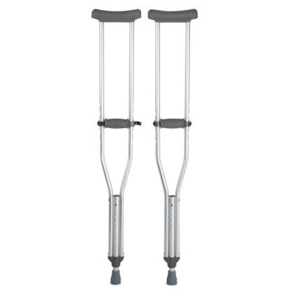 Picture of Underarm Crutches McKesson Aluminum Frame Adult 350 lbs. Weight Capacity Push Button Adjustment146-10430-8