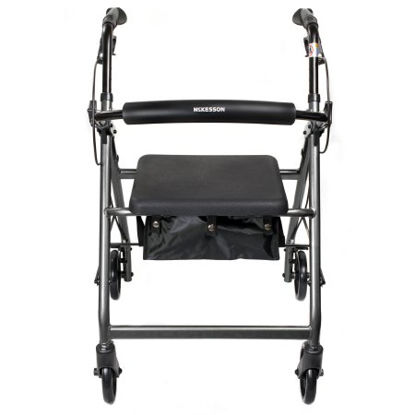 Picture of 4 Wheel Rollator McKesson Silver Folding Aluminum Frame146-R726SL