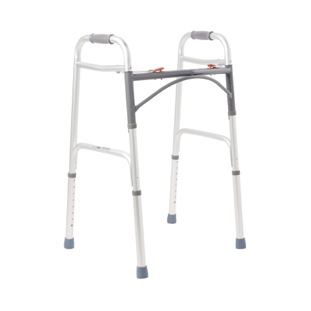 Picture of Folding Walker Adjustable Height McKesson Aluminum Frame 350 lbs. Weight Capacity 32 to 39 Inch Height146-10200-4