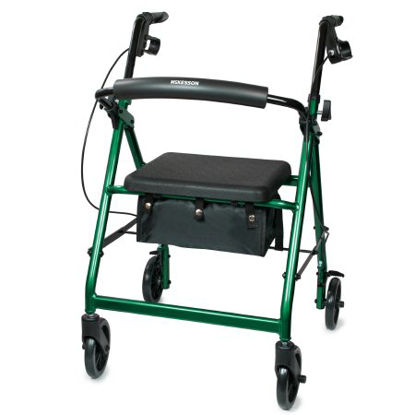 Picture of 4 Wheel Rollator McKesson Green Folding Aluminum Frame146-R726GR