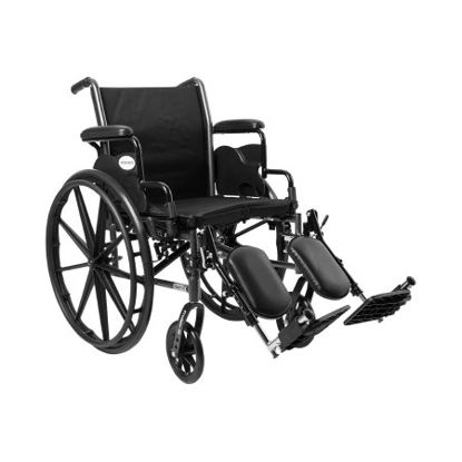 Picture of Lightweight Wheelchair McKesson Dual Axle Desk Length Arm Flip Back / Removable Padded Arm Style Swing-Away Elevating Legrest Black Upholstery 18 Inch Seat Width 300 lbs. Weight Capacity146-K318DDA-ELR