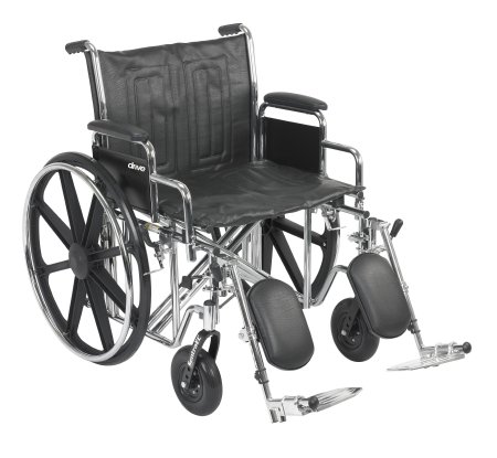 Picture of Wheelchair McKesson Dual Axle Desk Length Arm Removable Padded Arm Style Swing-Away Elevating Legrest Black Upholstery 22 Inch Seat Width 450 lbs. Weight Capacity146-STD22ECDDA-ELR