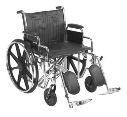 Picture of Wheelchair McKesson Dual Axle Desk Length Arm Removable Padded Arm Style Swing-Away Elevating Legrest Black Upholstery 22 Inch Seat Width 450 lbs. Weight Capacity146-STD22ECDDA-ELR
