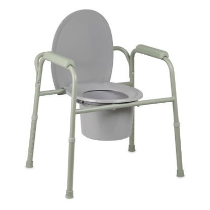 Picture of Commode Chair McKesson Fixed Arm Steel Frame Back Bar 13-3/4 Inch Seat Width146-11105N-4
