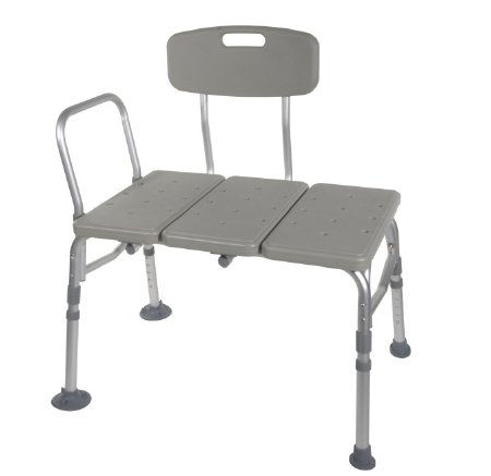 Picture of McKesson Knocked Down Bath Transfer Bench Removable Arm Rail 17-1/2 to 22-1/2 Inch Seat Height 400 lbs. Weight Capacity146-12011KD-1