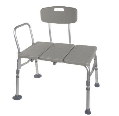 Picture of McKesson Knocked Down Bath Transfer Bench Removable Arm Rail 17-1/2 to 22-1/2 Inch Seat Height 400 lbs. Weight Capacity146-12011KD-1