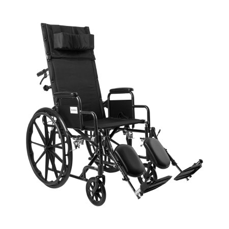 Picture of Reclining Wheelchair McKesson Desk Length Arm Removable Padded Arm Style Swing-Away Elevating Legrest / Metal Footplate Black Upholstery 18 Inch Seat Width 300 lbs. Weight Capacity146-SSP18RBDDA