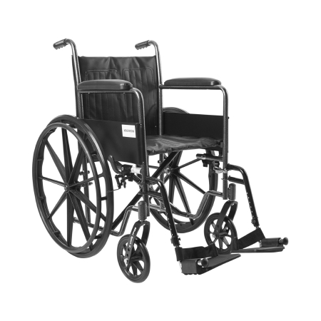 Picture of Wheelchair McKesson Dual Axle Padded Arm Style Swing-Away Footrest Black Upholstery 18 Inch Seat Width 300 lbs. Weight Capacity146-SSP218FA-SF