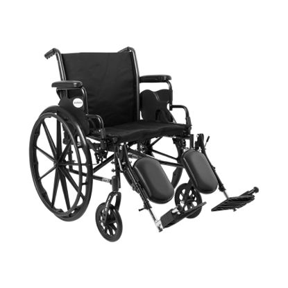 Picture of Lightweight Wheelchair McKesson Dual Axle Desk Length Arm Flip Back / Removable Padded Arm Style Swing-Away Elevating Legrest Black Upholstery 20 Inch Seat Width 300 lbs. Weight Capacity146-K320DDA-ELR