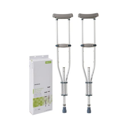 Picture of Underarm Crutches McKesson Aluminum Frame Youth / Adult / Tall Adult 300 lbs. Weight Capacity Push Button Adjustment146-RTL10433