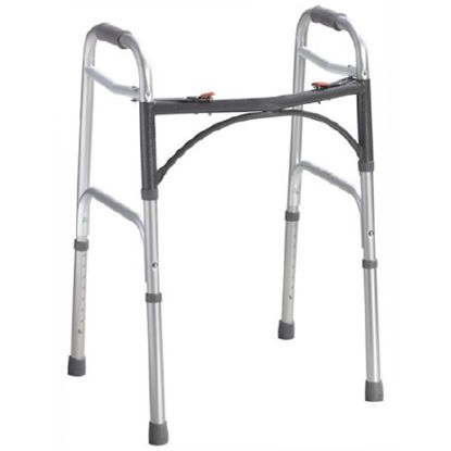 Picture of Folding Walker Adjustable Height McKesson Aluminum Frame 350 lbs. Weight Capacity 32 to 39 Inch Height146-10200-1