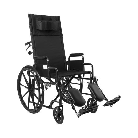 Picture of Reclining Wheelchair McKesson Desk Length Arm Removable Padded Arm Style Swing-Away Elevating Legrest / Metal Footplate Black Upholstery 20 Inch Seat Width 350 lbs. Weight Capacity146-SSP20RBDDA