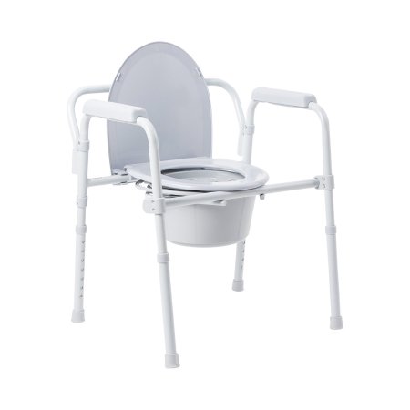 Picture of Folding Commode Chair McKesson Fixed Arm Steel Frame Back Bar 13-1/2 Inch Seat Width146-11148-4
