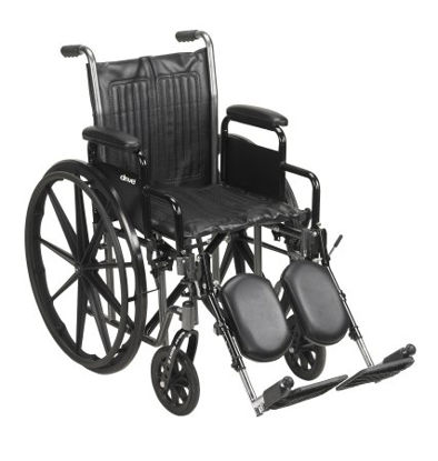 Picture of Wheelchair McKesson Dual Axle Desk Length Arm Removable Padded Arm Style Swing-Away Elevating Legrest Black Upholstery 16 Inch Seat Width 250 lbs. Weight Capacity146-SSP216DDA-ELR