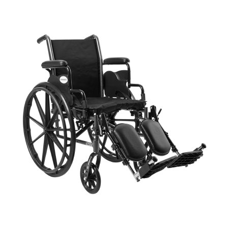 Picture of Lightweight Wheelchair McKesson Dual Axle Desk Length Arm Flip Back / Removable Padded Arm Style Swing-Away Elevating Legrest Black Upholstery 16 Inch Seat Width 300 lbs. Weight Capacity146-K316DDA-ELR