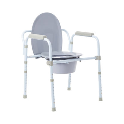 Picture of Folding Commode Chair McKesson Fixed Arm Steel Frame Back Bar 13-3/4 Inch Seat Width146-RTL11158KDR
