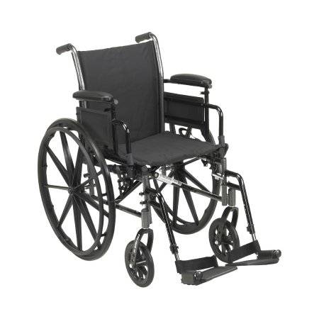 Picture of Lightweight Wheelchair drive™ Cruiser III Dual Axle Desk Length Arm Flip Back / Removable Padded Arm Style Swing-Away Footrest Black Upholstery 20 Inch Seat Width 300 lbs. Weight Capacity146-K320ADDA-SF