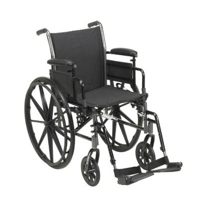 Picture of Lightweight Wheelchair drive™ Cruiser III Dual Axle Desk Length Arm Flip Back / Removable Padded Arm Style Swing-Away Footrest Black Upholstery 20 Inch Seat Width 300 lbs. Weight Capacity146-K320ADDA-SF
