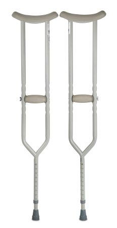 Picture of Underarm Crutches McKesson Steel Frame Adult 500 lbs. Weight Capacity Push Button / Wing Nut Adjustment146-10406