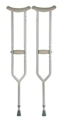 Picture of Underarm Crutches McKesson Steel Frame Adult 500 lbs. Weight Capacity Push Button / Wing Nut Adjustment146-10406