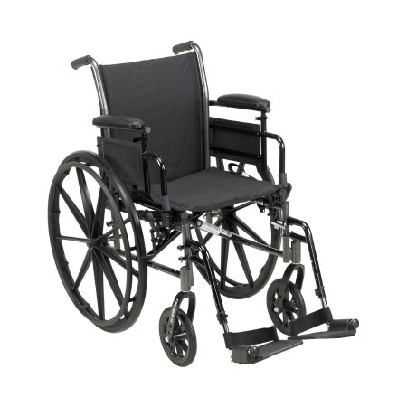 Picture of Lightweight Wheelchair drive™ Cruiser III Dual Axle Desk Length Arm Flip Back / Removable Padded Arm Style Elevating Legrest Black Upholstery 20 Inch Seat Width 300 lbs. Weight Capacity146-K320ADDA-ELR