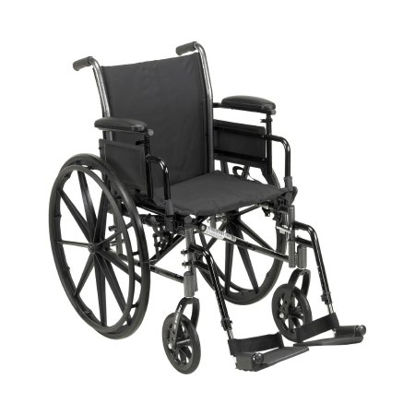Picture of Lightweight Wheelchair drive™ Cruiser III Dual Axle Desk Length Arm Flip Back / Removable Padded Arm Style Elevating Legrest Black Upholstery 20 Inch Seat Width 300 lbs. Weight Capacity146-K320ADDA-ELR