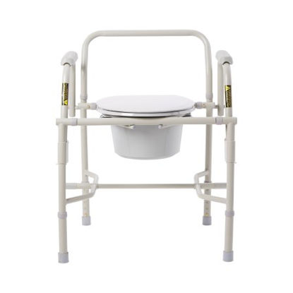 Picture of Knocked Down Commode Chair drive™ Drop Arm Steel Frame Back Bar 13-3/4 Inch Seat Width11125KD-1