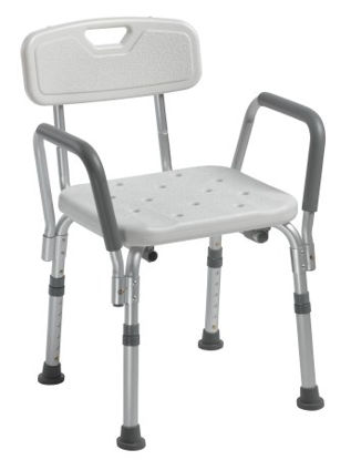 Picture of Bath Bench drive™ Padded Arm Aluminum Frame With Backrest 16 Inch Seat Width12445KD-1
