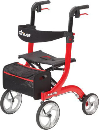 Picture of 4 Wheel Rollator drive™ Nitro Red Adjustable Height Aluminum FrameRTL10266