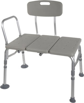 Picture of drive™ Knocked Down Bath Transfer Bench Arm Rail 17-1/2 to 21-1/2 Inch Seat Height 400 lbs. Weight Capacity12011KD-1