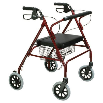 Picture of Bariatric 4 Wheel Rollator drive™ Go-Lite Red Steel Frame10215RD-1