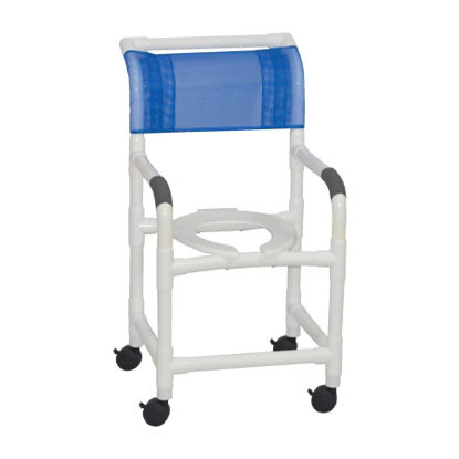 Picture of Shower Chair MJM International With Arms PVC Frame Mesh Back 18 Inch Internal Seat Width / 22 Inch External Seat Width118-3