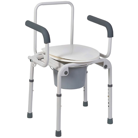 Picture of Commode Chair Mabis® Drop Arm Steel Frame Back Bar 14 Inch Seat Width520-1213-1900