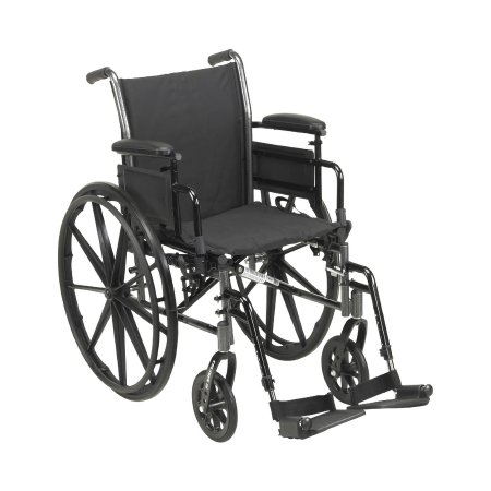 Picture of Lightweight Wheelchair drive™ Cruiser III Dual Axle Desk Length Arm Flip Back / Removable Padded Arm Style Swing-Away Footrest Black Upholstery 18 Inch Seat Width 300 lbs. Weight Capacity146-K318ADDA-SF