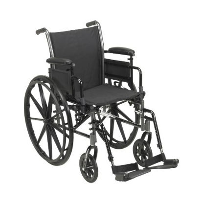 Picture of Lightweight Wheelchair drive™ Cruiser III Dual Axle Desk Length Arm Flip Back / Removable Padded Arm Style Swing-Away Footrest Black Upholstery 18 Inch Seat Width 300 lbs. Weight Capacity146-K318ADDA-SF