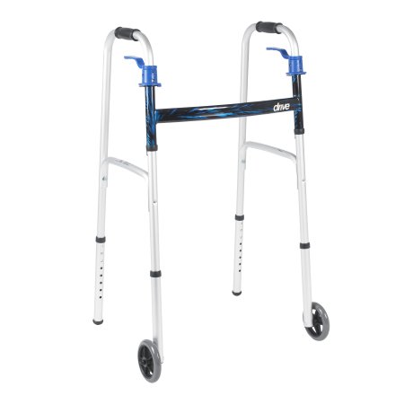 Picture of Dual Release Folding Walker Adjustable Height drive™ Aluminum Frame 350 lbs. Weight Capacity 32 to 39 Inch Height10226-1