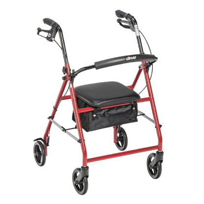 Picture of 4 Wheel Rollator drive™ Red Adjustable Height Steel FrameR800RD