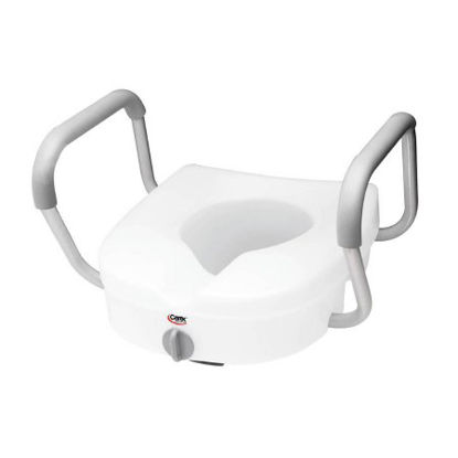 Picture of Raised Toilet Seat with Arms E-Z Lock™ 5 Inch Height White 300 lbs. Weight CapacityFGB311C0 0000