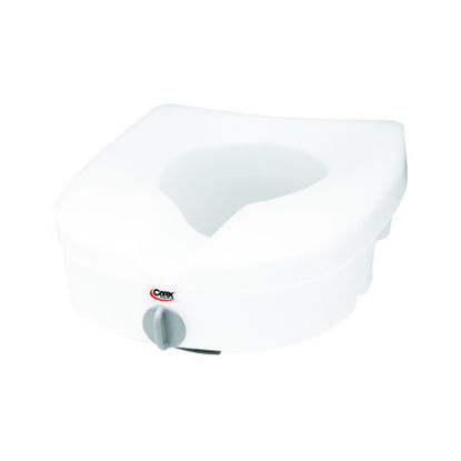Picture of Raised Toilet Seat E-Z Lock™ 5 Inch Height White 300 lbs. Weight CapacityFGB30500 0000