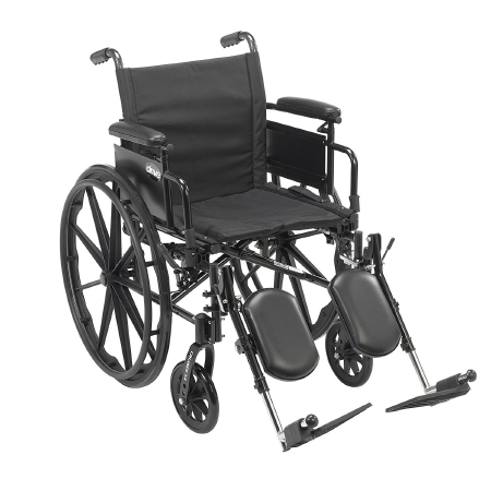 Picture of Wheelchair Cruiser X4 Desk Length Arm Flip Back Arm Style Elevating Legrest Black Upholstery 18 Inch Seat Width 300 lbs. Weight CapacityCX418ADDA-ELR