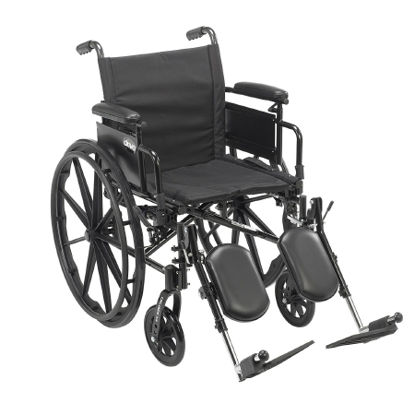 Picture of Wheelchair Cruiser X4 Desk Length Arm Flip Back Arm Style Elevating Legrest Black Upholstery 18 Inch Seat Width 300 lbs. Weight CapacityCX418ADDA-ELR